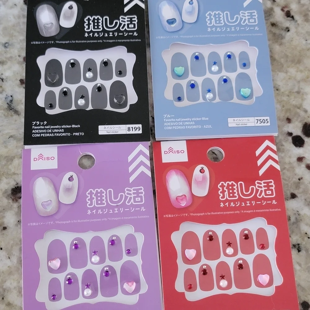 Daiso Nail Art Stickers - Multicolor Set